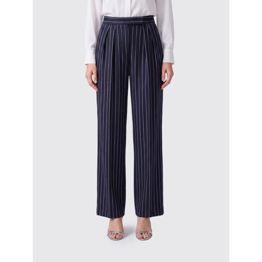 Max Mara Women Rio High-Waisted Pinstripe Wool-Blend Palazzo Trousers Max Mara